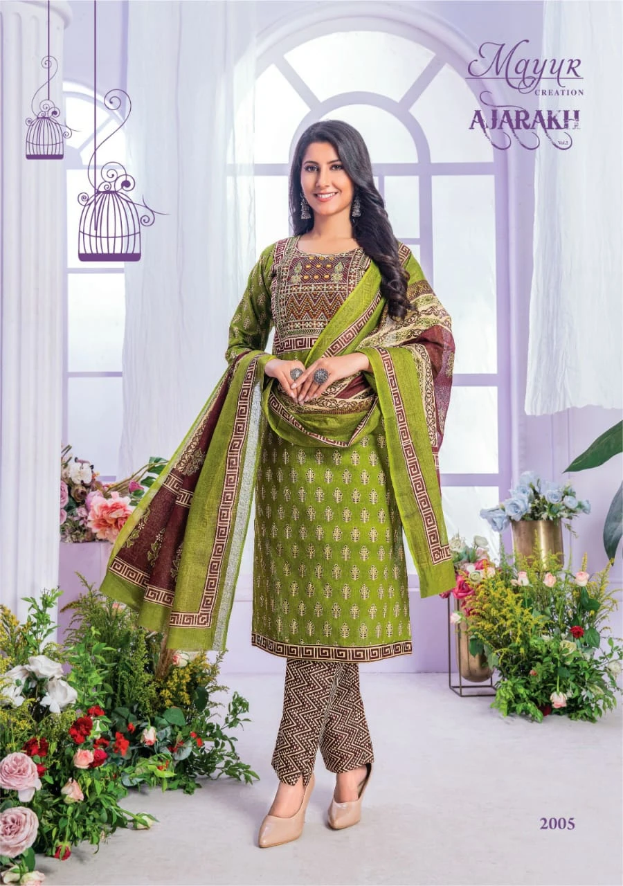 Mayur Ajarakh Vol 2 Pure Cotton Wholesale Readymade Salwar Suit Catalog — Wholesale Salwar Suits, Mayur Dress wholesale from Surat - Gallery Image 7